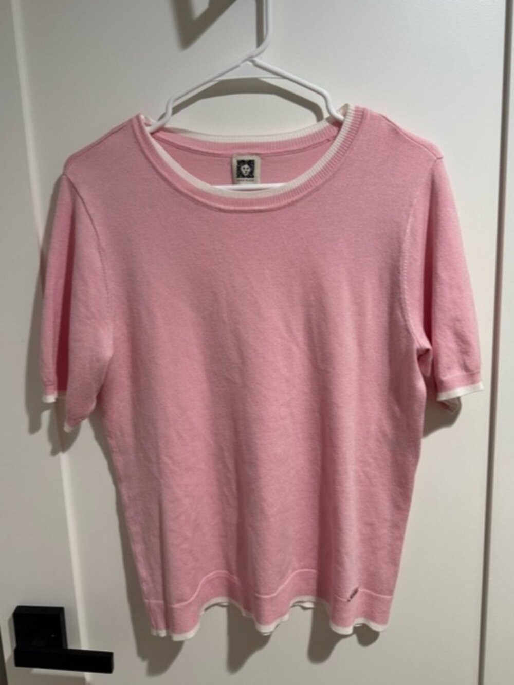 Light Pink Short-Sleeve Knit Top